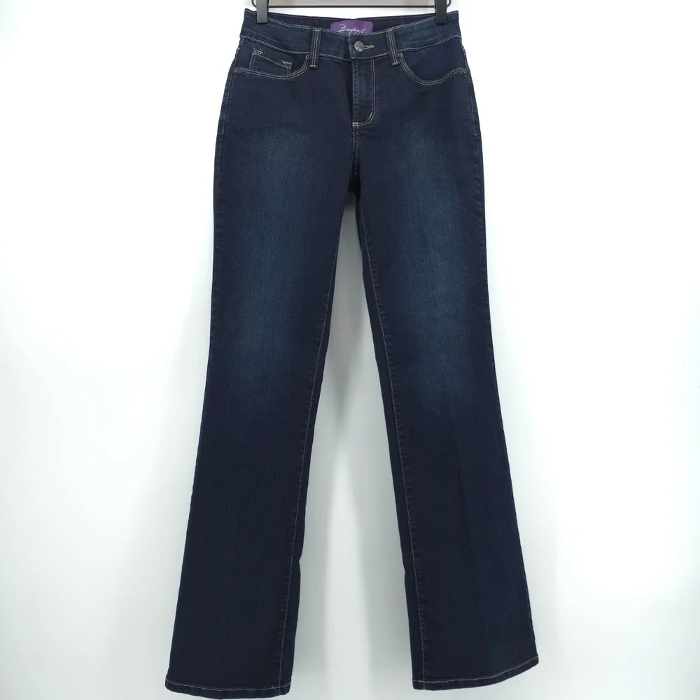 NYDJ‎ Women Jeans Bootcut Size 2 Dark Blue Lift Tuck Denim